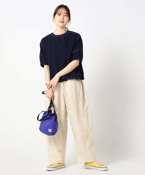BROOKLYN OVERALL(ブルックリンオーバーオール)の「【BROOKLYN OVERALL】ウエストドローコードコクーンパンツ(その他パンツ・レディース・チャコールグレー/グリーン・FREE)」の3枚目の写真