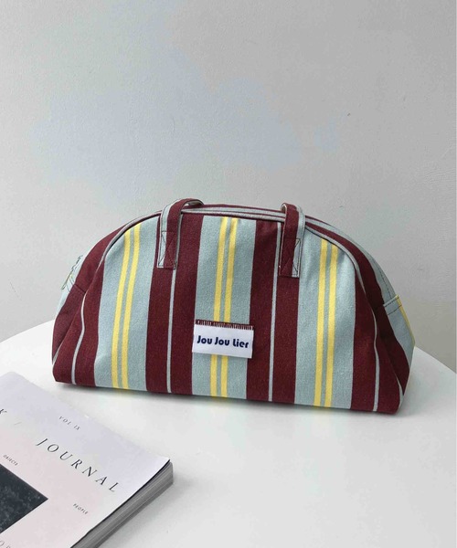 AS KNOW AS plus（アズノゥアズプラス）の「インドストライプボストンバッグ（ボストンバッグ・レディース・ブルー/レッド/グリーン・FREE）」の4枚目の写真