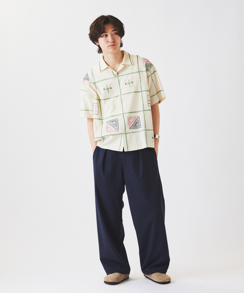 JOURNAL STANDARD relume(ジャーナルスタンダード レリューム)の「TRトロ オーバーパンツ(スラックス・メンズ・ブラウン系その他/ブラックミックス/ネイビー・SMALL/MEDIUM/LARGE)」の8枚目の写真
