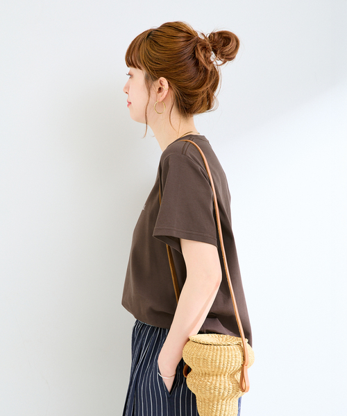 B.C STOCK(ベーセーストック)の「《追加3》ウォッシャブル / 接触冷感 / スムースワンポイントロゴTEE(Tシャツ/カットソー・レディース・ブラック系その他/ブラウン/ホワイト・FREE)」の19枚目の写真