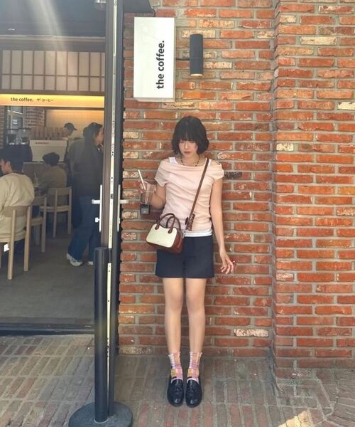 MONGDOL(モンドル)の「ダブルレイヤードワンショルダーTシャツライトピンクMDTS093LPINK(Tシャツ/カットソー・レディース・その他・F)」の6枚目の写真