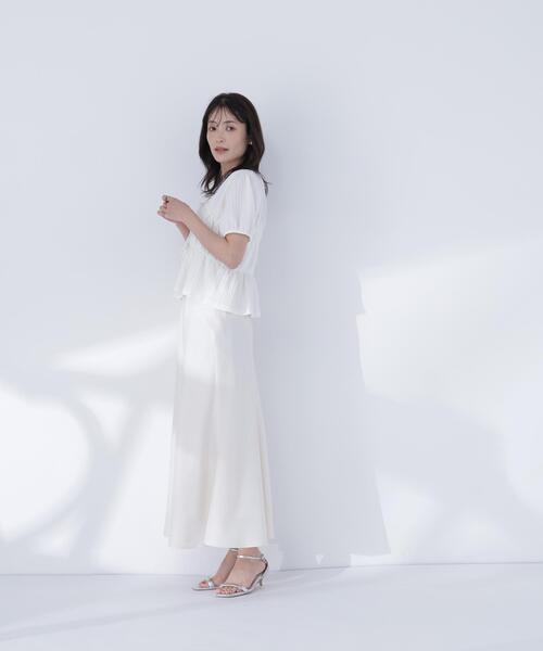 NATURAL BEAUTY BASIC(ナチュラルビューティーベーシック)の「バイアスサテンナロースカート(スカート・レディース・オフホワイト/ブラック/ブラック系その他2/ダークブラウン・SMALL/MEDIUM/P/S)」の9枚目の写真