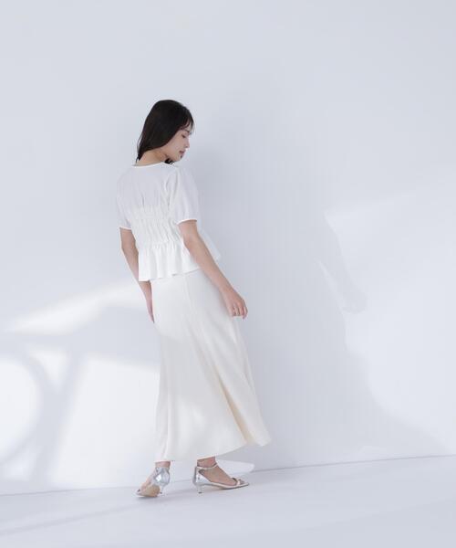 NATURAL BEAUTY BASIC(ナチュラルビューティーベーシック)の「バイアスサテンナロースカート(スカート・レディース・オフホワイト/ブラック/ブラック系その他2/ダークブラウン・SMALL/MEDIUM/P/S)」の10枚目の写真