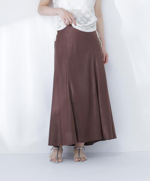 NATURAL BEAUTY BASIC(ナチュラルビューティーベーシック)の「バイアスサテンナロースカート(スカート・レディース・オフホワイト/ブラック/ブラック系その他2/ダークブラウン・SMALL/MEDIUM/P/S)」の20枚目の写真