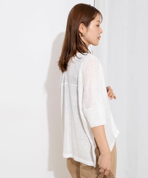 NOLLEY’S(ノーリーズ)の「《手洗い可能》フレンチリネンボレロカーデ(カーディガン/ボレロ・レディース・ブルー/オフホワイト/ベージュ/ブラック・FREE)」の16枚目の写真