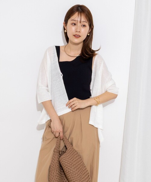 NOLLEY’S(ノーリーズ)の「《手洗い可能》フレンチリネンボレロカーデ(カーディガン/ボレロ・レディース・ブルー/オフホワイト/ベージュ/ブラック・FREE)」の18枚目の写真