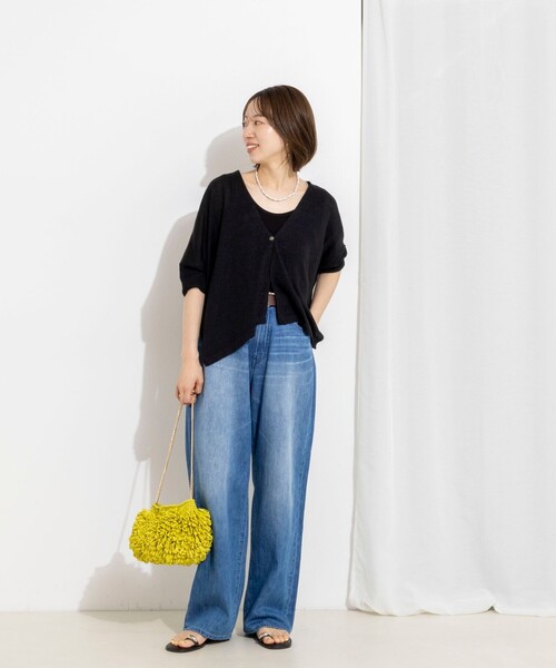 NOLLEY’S(ノーリーズ)の「《手洗い可能》フレンチリネンボレロカーデ(カーディガン/ボレロ・レディース・ブルー/オフホワイト/ベージュ/ブラック・FREE)」の19枚目の写真