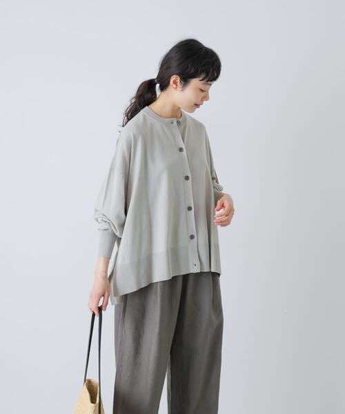 かぐれ(カグレ)の「ハイツイストコットンワイドカーディガン(カーディガン/ボレロ・レディース・グレー系その他/ブラック/アイボリー・FREE)」の1枚目の写真