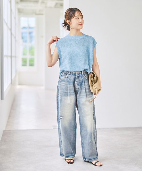Spick & Span(スピックアンドスパン)の「《手洗い可》リネンミックスフレンチプルオーバー(ニット/セーター・レディース・ベージュ/ブルー系その他/ホワイト・FREE)」の10枚目の写真