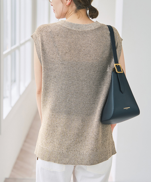 Spick & Span(スピックアンドスパン)の「《手洗い可》リネンミックスフレンチプルオーバー(ニット/セーター・レディース・ベージュ/ブルー系その他/ホワイト・FREE)」の7枚目の写真