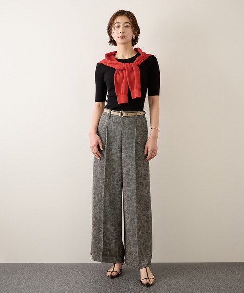 ROPE'（ロペ）の「コットンリブ5分袖ブルオーバー/イージーケア・二の腕カバー（ニット/セーター・レディース・ブラック/ベージュ/オレンジ・FREE）」の7枚目の写真