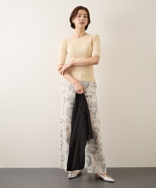 ROPE'（ロペ）の「コットンリブ5分袖ブルオーバー/イージーケア・二の腕カバー（ニット/セーター・レディース・ブラック/ベージュ/オレンジ・FREE）」の12枚目の写真