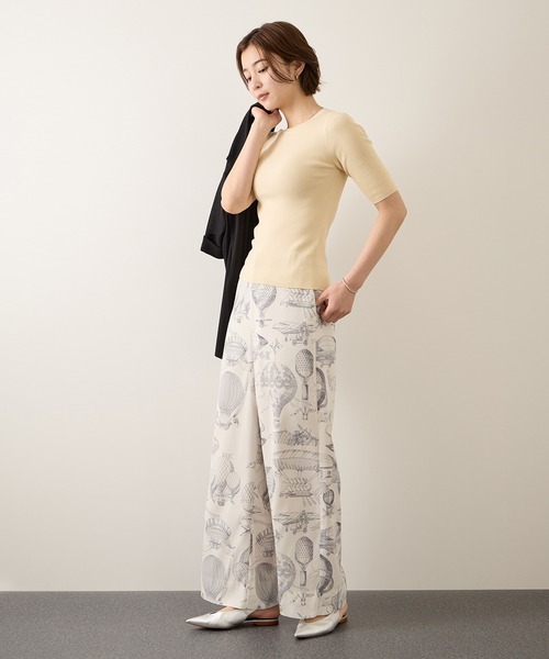 ROPE'（ロペ）の「コットンリブ5分袖ブルオーバー/イージーケア・二の腕カバー（ニット/セーター・レディース・ブラック/ベージュ/オレンジ・FREE）」の13枚目の写真