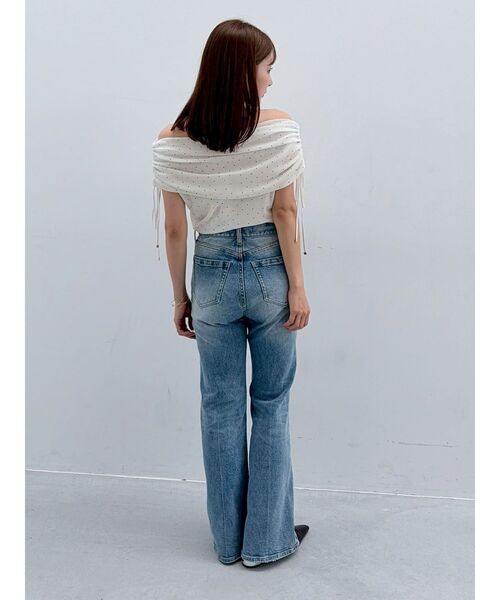 LAGUNAMOON(ラグナムーン)の「セミフレアデニムパンツ 【セットアップ対応】(デニムパンツ・レディース・ブルー/ブラック・MEDIUM/SMALL)」の9枚目の写真