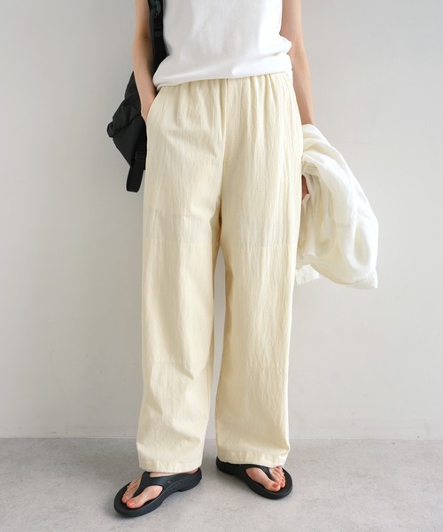 evernavy(エバーネイビー)の「コットンリネンイージーカーブパンツ(その他パンツ・レディース・カーキ/ブラック/クリーム・L/M)」の3枚目の写真