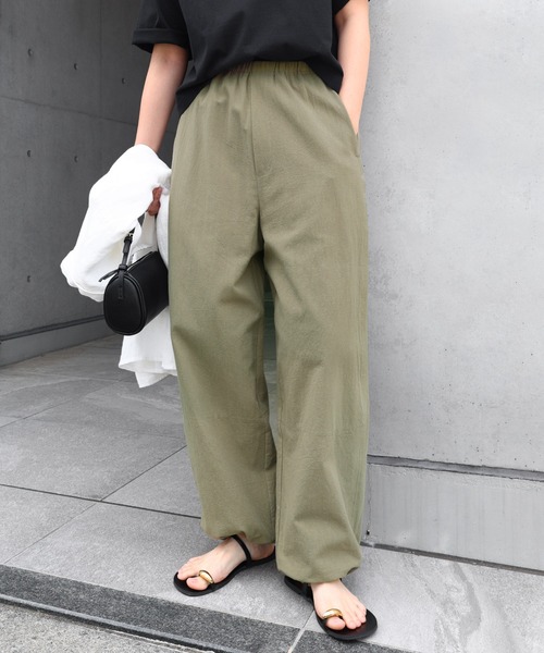 evernavy(エバーネイビー)の「コットンリネンイージーカーブパンツ(その他パンツ・レディース・カーキ/ブラック/クリーム・L/M)」の6枚目の写真