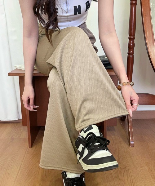 Miniministore(ミニミニストア)の「ワイドパンツ ハイウエスト レディース(スウェットパンツ・レディース・ブラック/ベージュ/ピンク/クリーム・XL/L/M)」の13枚目の写真