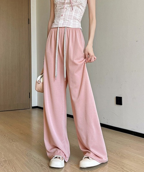 Miniministore(ミニミニストア)の「ワイドパンツ ハイウエスト レディース(スウェットパンツ・レディース・ブラック/ベージュ/ピンク/クリーム・XL/L/M)」の17枚目の写真