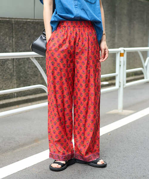 FREAK'S STORE(フリークスストア)の「インド フラワープリント柄パンツ(その他パンツ・レディース・オフホワイト/チャコールグレー/レッド・SMALL/MEDIUM)」の9枚目の写真