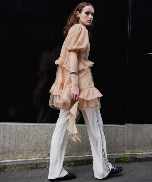 MAISON SPECIAL（メゾンスペシャル）の「Stretch Jersey Pants/ステッチジャージパンツ（スウェットパンツ・レディース・ブラック/アイボリー/ブルー・36/38）」の5枚目の写真