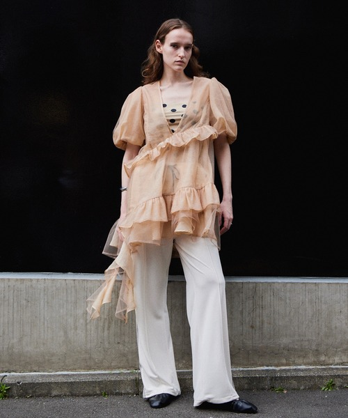 MAISON SPECIAL（メゾンスペシャル）の「Stretch Jersey Pants/ステッチジャージパンツ（スウェットパンツ・レディース・ブラック/アイボリー/ブルー・36/38）」の4枚目の写真