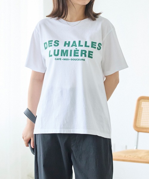 TRICOMER(トリコメル)の「【TRICOMER】DES HALLES LUMIERE TEE|ロゴT/バックプリント(Tシャツ/カットソー・レディース・チャコールグレー/ホワイト・F)」の18枚目の写真