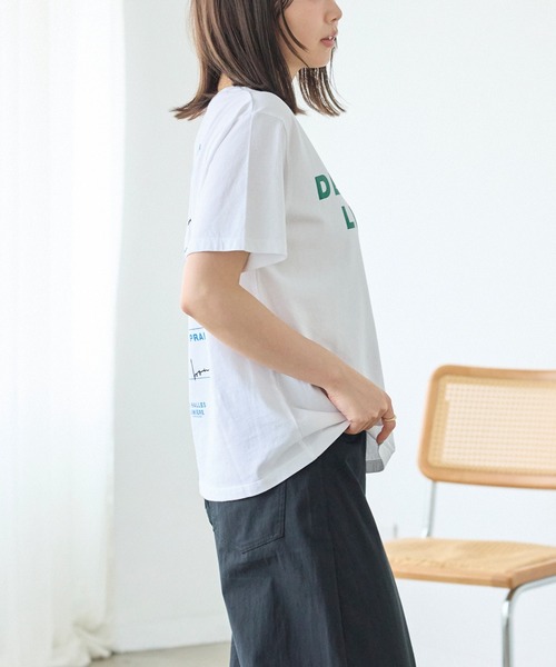 TRICOMER(トリコメル)の「【TRICOMER】DES HALLES LUMIERE TEE|ロゴT/バックプリント(Tシャツ/カットソー・レディース・チャコールグレー/ホワイト・F)」の20枚目の写真