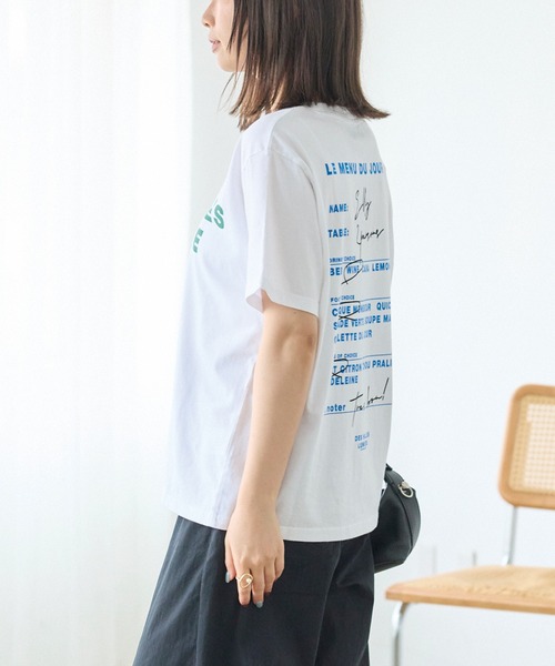 TRICOMER(トリコメル)の「【TRICOMER】DES HALLES LUMIERE TEE|ロゴT/バックプリント(Tシャツ/カットソー・レディース・チャコールグレー/ホワイト・F)」の21枚目の写真