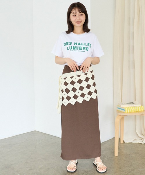 TRICOMER(トリコメル)の「【TRICOMER】DES HALLES LUMIERE TEE|ロゴT/バックプリント(Tシャツ/カットソー・レディース・チャコールグレー/ホワイト・F)」の22枚目の写真