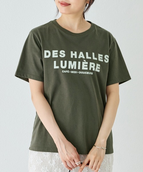 TRICOMER(トリコメル)の「【TRICOMER】DES HALLES LUMIERE TEE|ロゴT/バックプリント(Tシャツ/カットソー・レディース・チャコールグレー/ホワイト・F)」の3枚目の写真