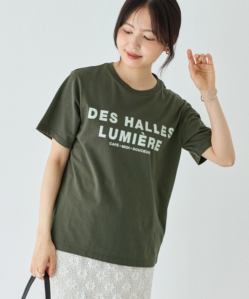 TRICOMER(トリコメル)の「【TRICOMER】DES HALLES LUMIERE TEE|ロゴT/バックプリント(Tシャツ/カットソー・レディース・チャコールグレー/ホワイト・F)」の5枚目の写真