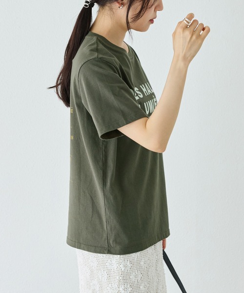TRICOMER(トリコメル)の「【TRICOMER】DES HALLES LUMIERE TEE|ロゴT/バックプリント(Tシャツ/カットソー・レディース・チャコールグレー/ホワイト・F)」の7枚目の写真