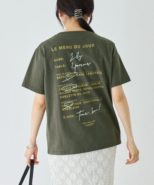 TRICOMER(トリコメル)の「【TRICOMER】DES HALLES LUMIERE TEE|ロゴT/バックプリント(Tシャツ/カットソー・レディース・チャコールグレー/ホワイト・F)」の8枚目の写真