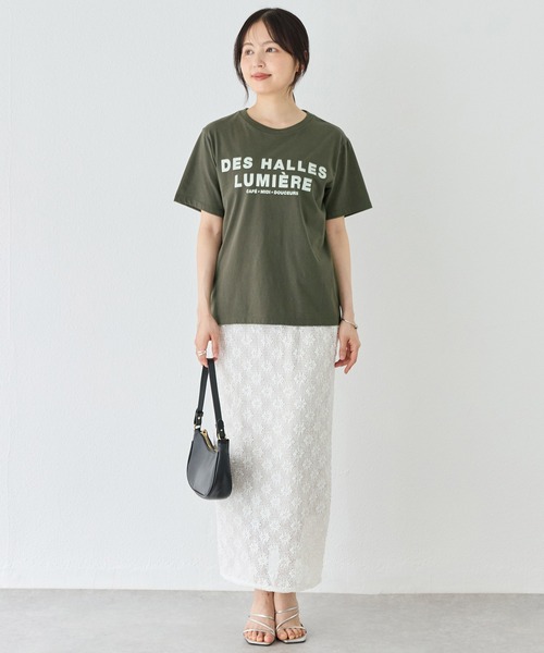 TRICOMER(トリコメル)の「【TRICOMER】DES HALLES LUMIERE TEE|ロゴT/バックプリント(Tシャツ/カットソー・レディース・チャコールグレー/ホワイト・F)」の9枚目の写真