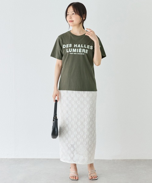 TRICOMER(トリコメル)の「【TRICOMER】DES HALLES LUMIERE TEE|ロゴT/バックプリント(Tシャツ/カットソー・レディース・チャコールグレー/ホワイト・F)」の10枚目の写真