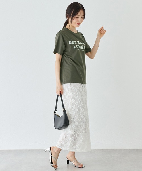 TRICOMER(トリコメル)の「【TRICOMER】DES HALLES LUMIERE TEE|ロゴT/バックプリント(Tシャツ/カットソー・レディース・チャコールグレー/ホワイト・F)」の11枚目の写真