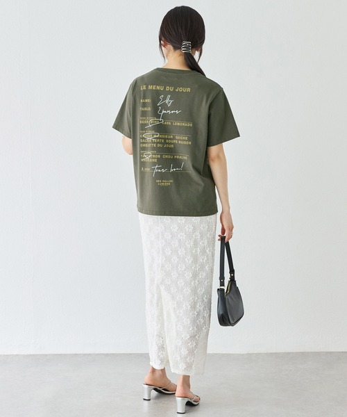 TRICOMER(トリコメル)の「【TRICOMER】DES HALLES LUMIERE TEE|ロゴT/バックプリント(Tシャツ/カットソー・レディース・チャコールグレー/ホワイト・F)」の14枚目の写真