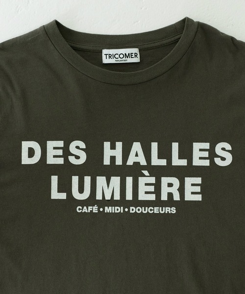 TRICOMER(トリコメル)の「【TRICOMER】DES HALLES LUMIERE TEE|ロゴT/バックプリント(Tシャツ/カットソー・レディース・チャコールグレー/ホワイト・F)」の16枚目の写真