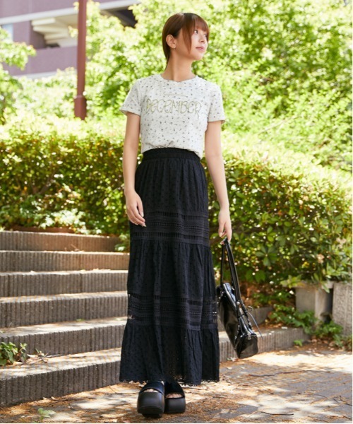 GORGE(ゴージ)の「《コットンレース×ティアード》ロングスカート/大人フェミニン/春夏/全2色(スカート・レディース・オフホワイト/ブラック・F)」の18枚目の写真