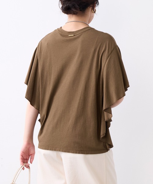 MICA&DEAL(マイカ&ディール)の「フリルスリーブTシャツ(Tシャツ/カットソー・レディース・ブラック/オフホワイト/ブラウン・FREE)」の16枚目の写真
