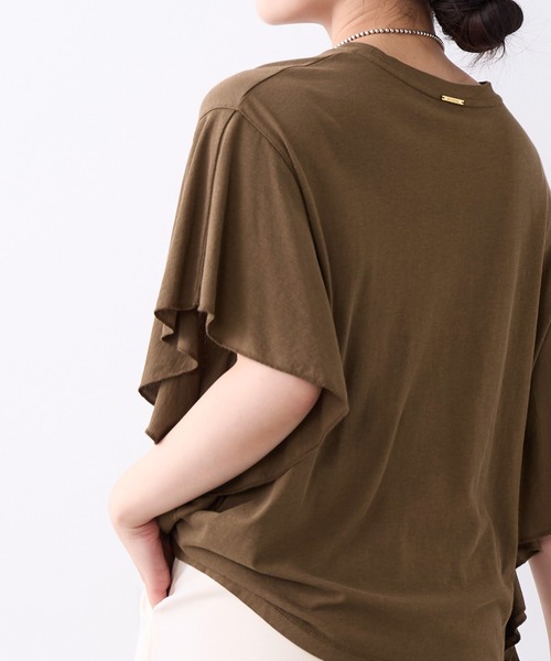 MICA&DEAL(マイカ&ディール)の「フリルスリーブTシャツ(Tシャツ/カットソー・レディース・ブラック/オフホワイト/ブラウン・FREE)」の17枚目の写真