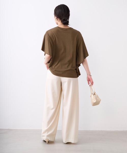 MICA&DEAL(マイカ&ディール)の「フリルスリーブTシャツ(Tシャツ/カットソー・レディース・ブラック/オフホワイト/ブラウン・FREE)」の21枚目の写真