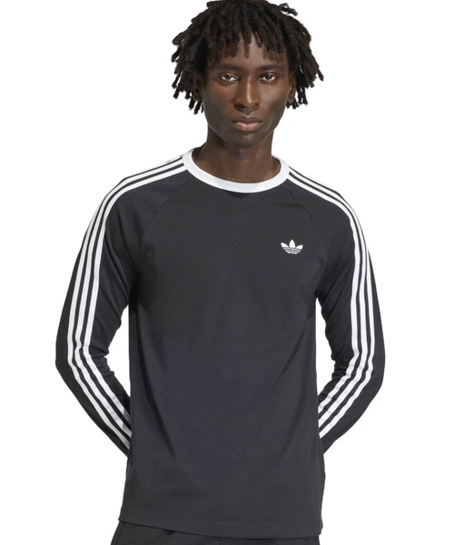 adidas(アディダス)の「adidas 3-STRIPES LONGSLEEVE TEE / アディダス 3ストライプス ロングスリーブ Tシャツ(Tシャツ/カットソー・メンズ・ブラック・L/M/S/XXL/XL)」の1枚目の写真