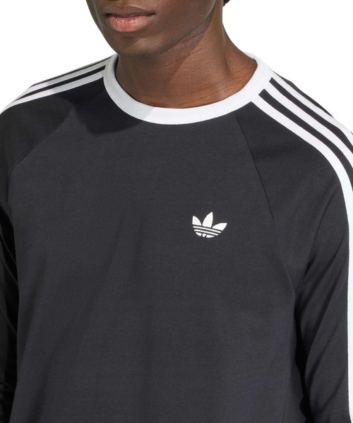 adidas(アディダス)の「adidas 3-STRIPES LONGSLEEVE TEE / アディダス 3ストライプス ロングスリーブ Tシャツ(Tシャツ/カットソー・メンズ・ブラック・L/M/S/XXL/XL)」の2枚目の写真