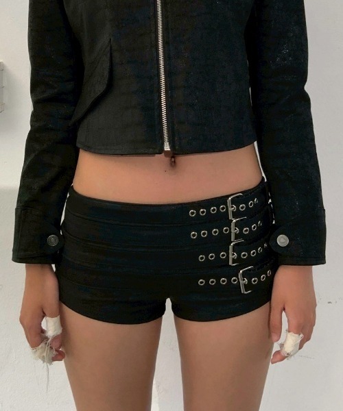 bonnae ベルト付きマイクロショーツ ブラック サイズ2 bonnae】Belted micro shorts / 【ボンネ】ベルトデザインマイクロ
