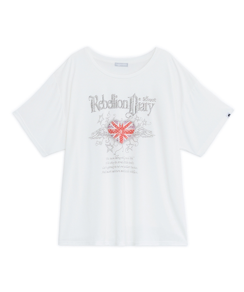 HUG YOUR SKIN(ハグユアスキン)の「リベリオンルーズTシャツ(ホワイト)(Tシャツ/カットソー・レディース・その他・FREE)」の1枚目の写真