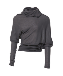FLAREUP | Sheer Asymmetrical Long Sleeve (FL-175_Charcoal)(Tシャツ/カットソー)