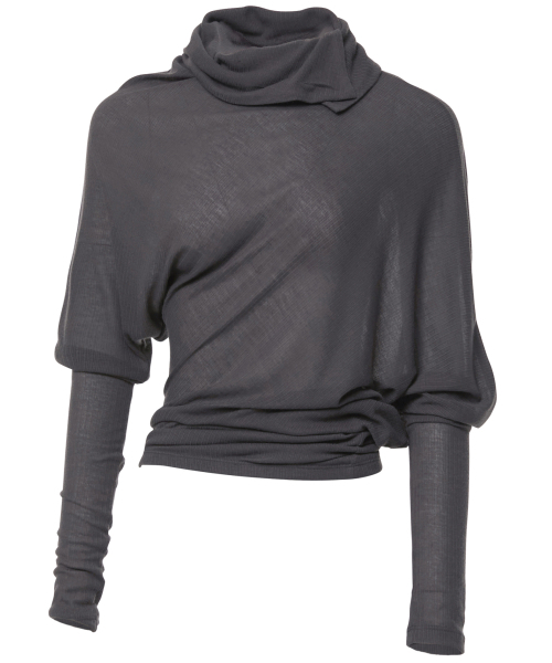 FLAREUP(フレアアップ)の「Sheer Asymmetrical Long Sleeve (FL-175_Charcoal)(Tシャツ/カットソー・レディース・チャコール・OS)」の7枚目の写真