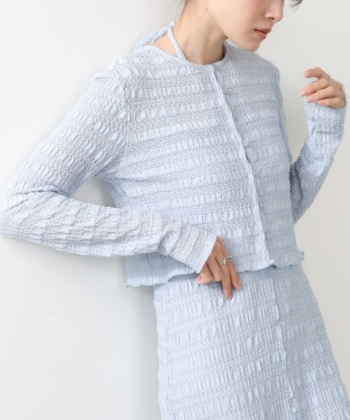 Bab(バブ)の「【選べるサイズ展開】配色メローカーディガン+ワンピースSET(ワンピース・レディース・ブラック/ブルー/アイボリー・MEDIUM/SMALL)」の22枚目の写真