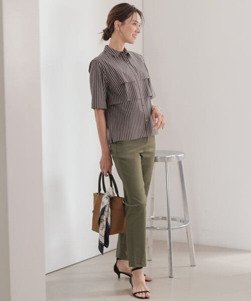 J.PRESS（ジェイプレス）の「20チノストレッチ テーパード パンツ（チノパンツ・レディース・ネイビー系/カーキ系/ベージュ系・T13/T15/T17）」の9枚目の写真